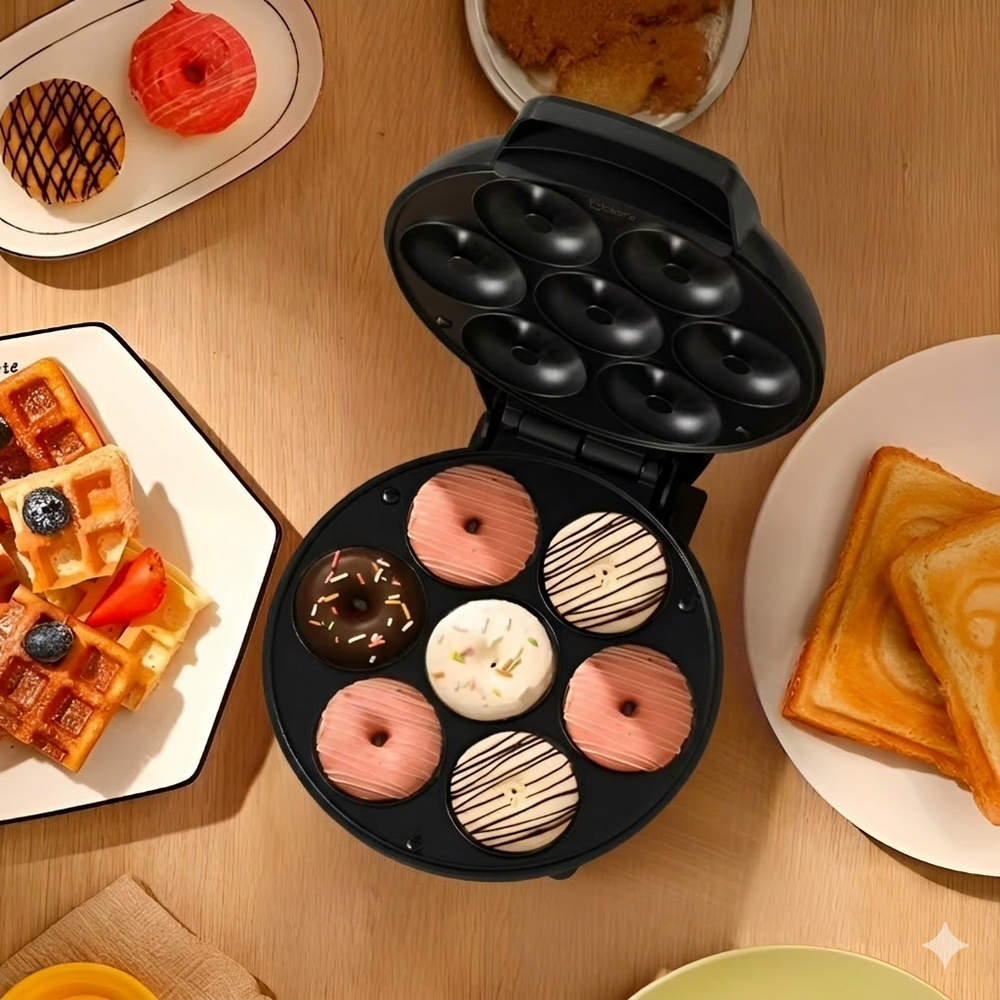 Globetrek° DonutMaker: Professionele Anti-Aanbak Dubbelzijdige Verwarming Donut Maker