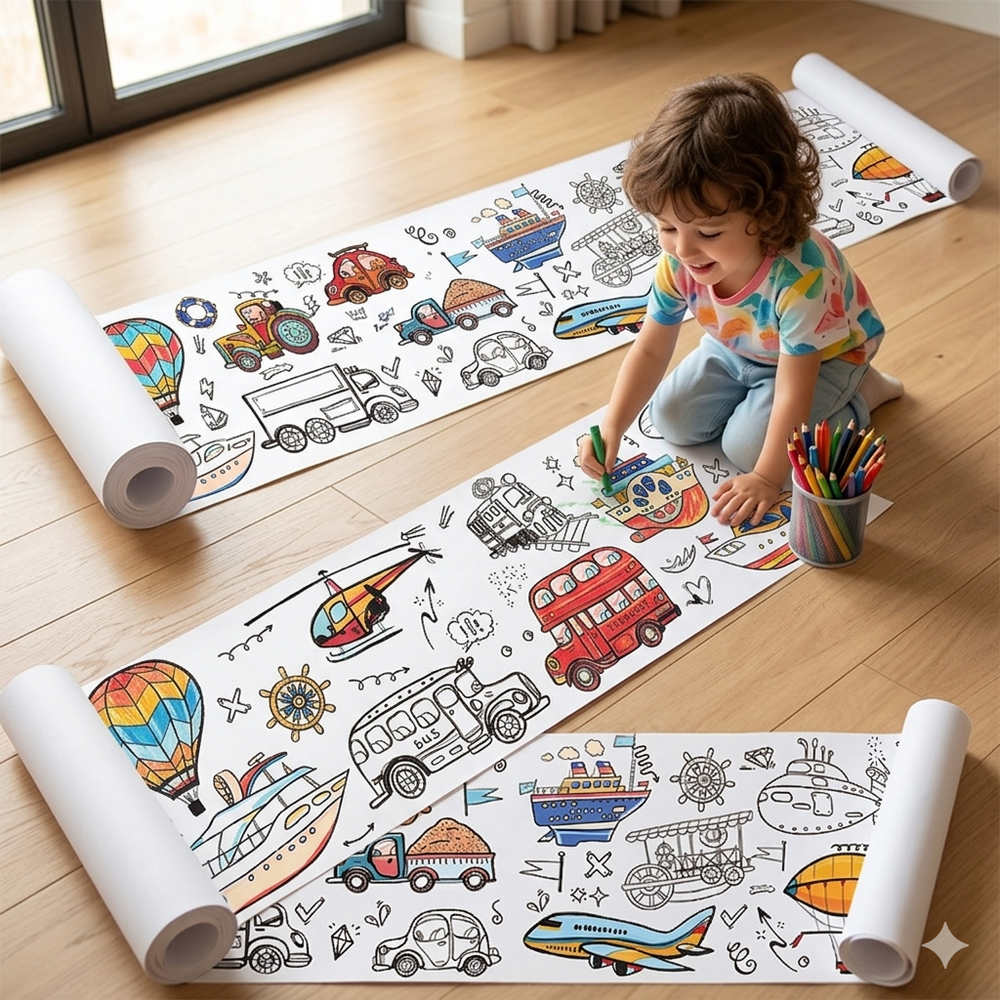 Kletshuts™ ColoringRolls  1+1 GRATIS: Kinderen Creatieve DIY Papieren Teken- En Kleurrollen