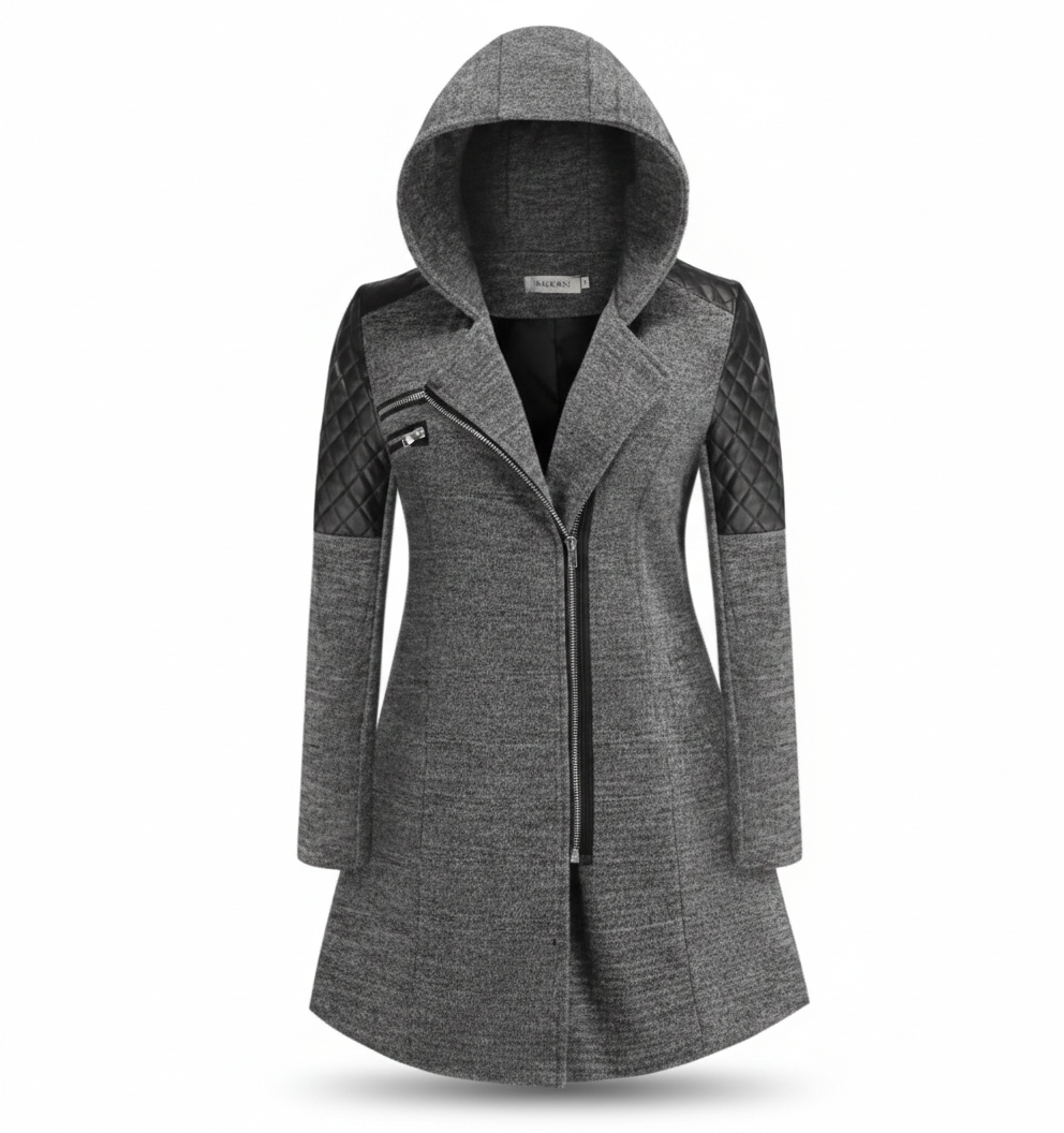 Icone™ ClassicCoat: Elegante Mid-Lange Slim-Fit Klassieke Jas Met Capuchon