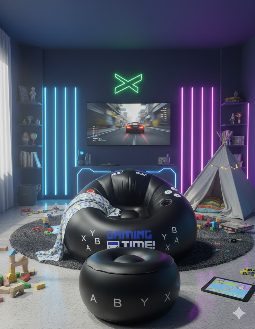 InflatableSeat: Gemakkelijk Opbergen Gezellig Draagbaar Gamen Opblaasbaar Zitting