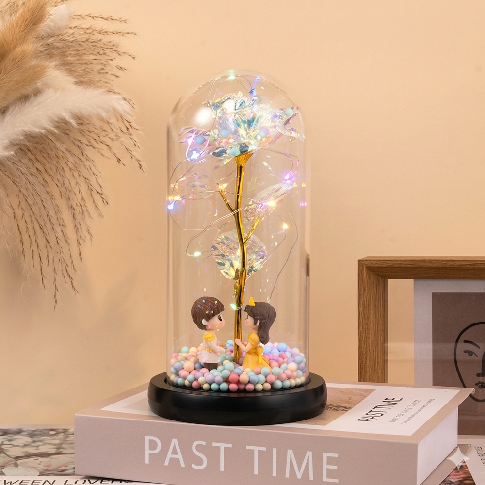 Ledsen™ GlassDome: Stijlvolle LED Eeuwige Bloem Glazen Koepel Decor