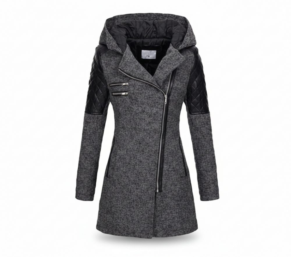 Icone™ ClassicCoat: Elegante Mid-Lange Slim-Fit Klassieke Jas Met Capuchon