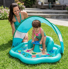 Kletshuts™ WaterMat - Opblaasbare Baby Plons Speelmat Met Luifel