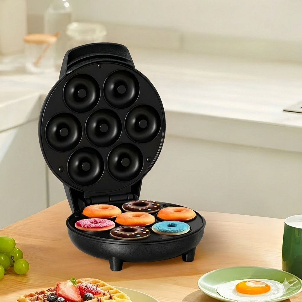 Globetrek° DonutMaker: Professionele Anti-Aanbak Dubbelzijdige Verwarming Donut Maker