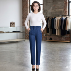 Icone™ CasualJeans: Elastische Hoge Taille Stretch Rechte Pijpen Casual Jeans