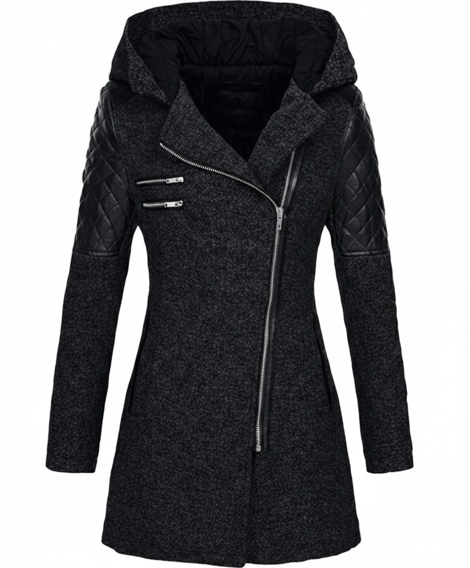 Icone™ ClassicCoat: Elegante Mid-Lange Slim-Fit Klassieke Jas Met Capuchon
