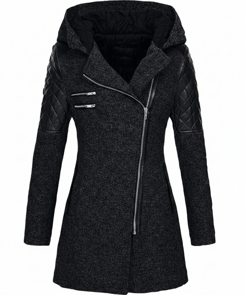 Icone™ ClassicCoat: Elegante Mid-Lange Slim-Fit Klassieke Jas Met Capuchon