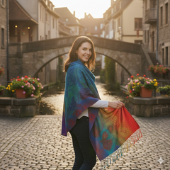 Icone™ ElegantScarf: Vrouwen's Levendige Kleurrijke Boheemse Tassel Elegante Sjaal