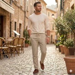 Icone™ SummerTrousers: Heren Trekkoord Taille Zomerbroeken