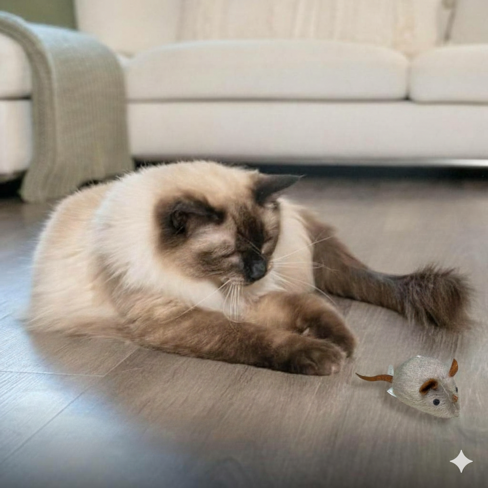 Catfri® SqueakyMouse 1+1 GRATIS: Realistisch Interactief Pluche Kattenspeeltje Piepende Muis