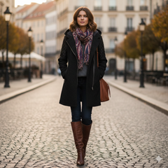 Icone™ ClassicCoat: Elegante Mid-Lange Slim-Fit Klassieke Jas Met Capuchon