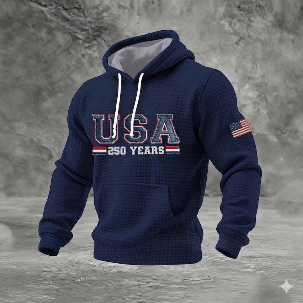 Icone™ CasualHoodie: Trekkoord Toevallig Patriottische Capuchon Met Voorzak