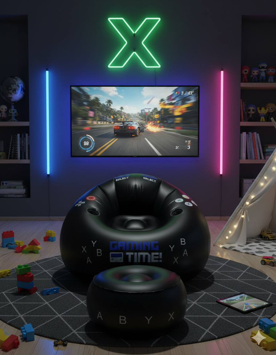InflatableSeat: Gemakkelijk Opbergen Gezellig Draagbaar Gamen Opblaasbaar Zitting