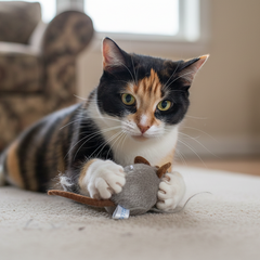 Catfri® SqueakyMouse 1+1 GRATIS: Realistisch Interactief Pluche Kattenspeeltje Piepende Muis