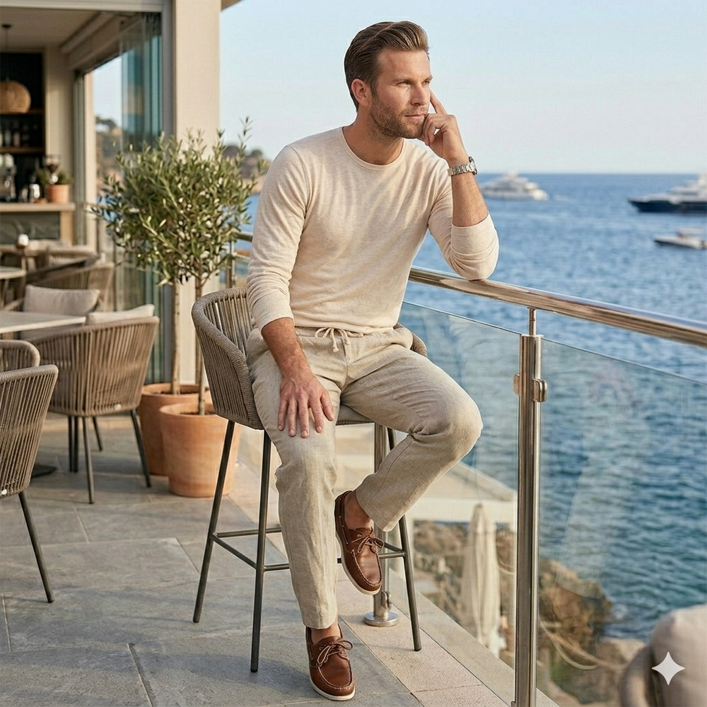 Icone™ SummerTrousers: Heren Trekkoord Taille Zomerbroeken