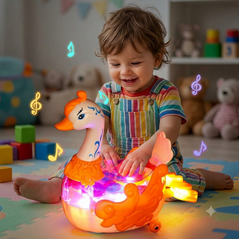 Kletshuts™ SwanToy - LED Transparant Tandwiel Ontwerp Zwanen Speelgoed