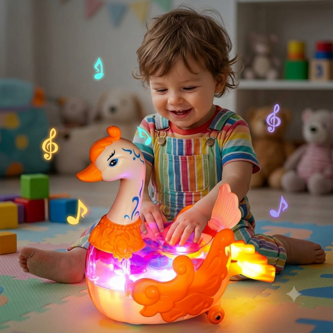 Kletshuts™ SwanToy - LED Transparant Tandwiel Ontwerp Zwanen Speelgoed