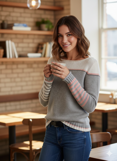 Icone™ CozyStripe - Stijlvol Tijdloos Patroon Ontspannen Pasvorm Gezellige Gestreepte Trui