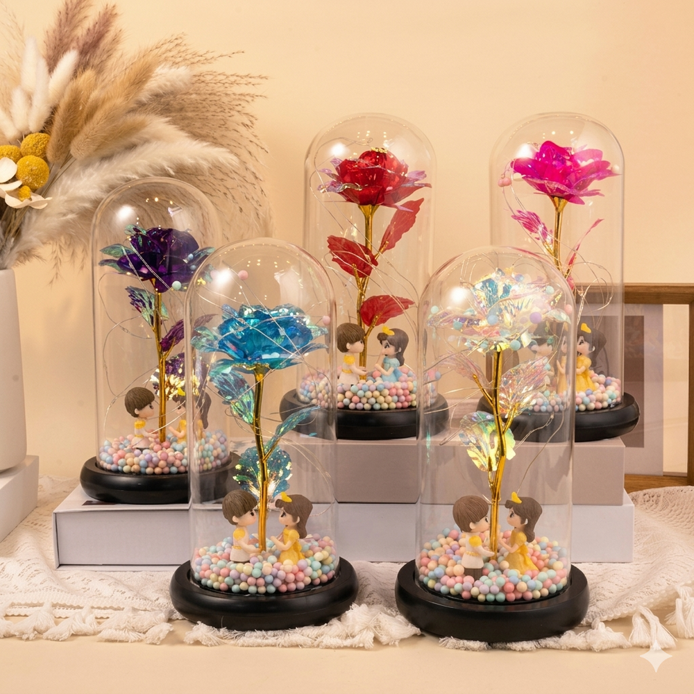 Ledsen™ GlassDome: Stijlvolle LED Eeuwige Bloem Glazen Koepel Decor