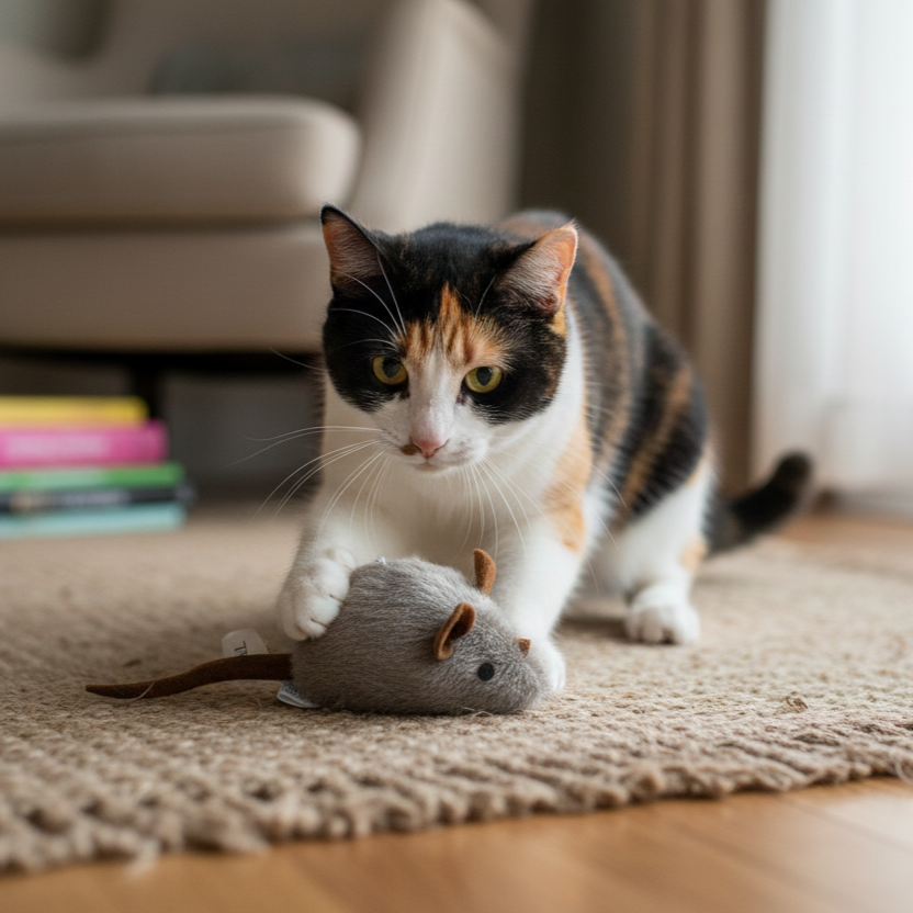 Catfri® SqueakyMouse 1+1 GRATIS: Realistisch Interactief Pluche Kattenspeeltje Piepende Muis