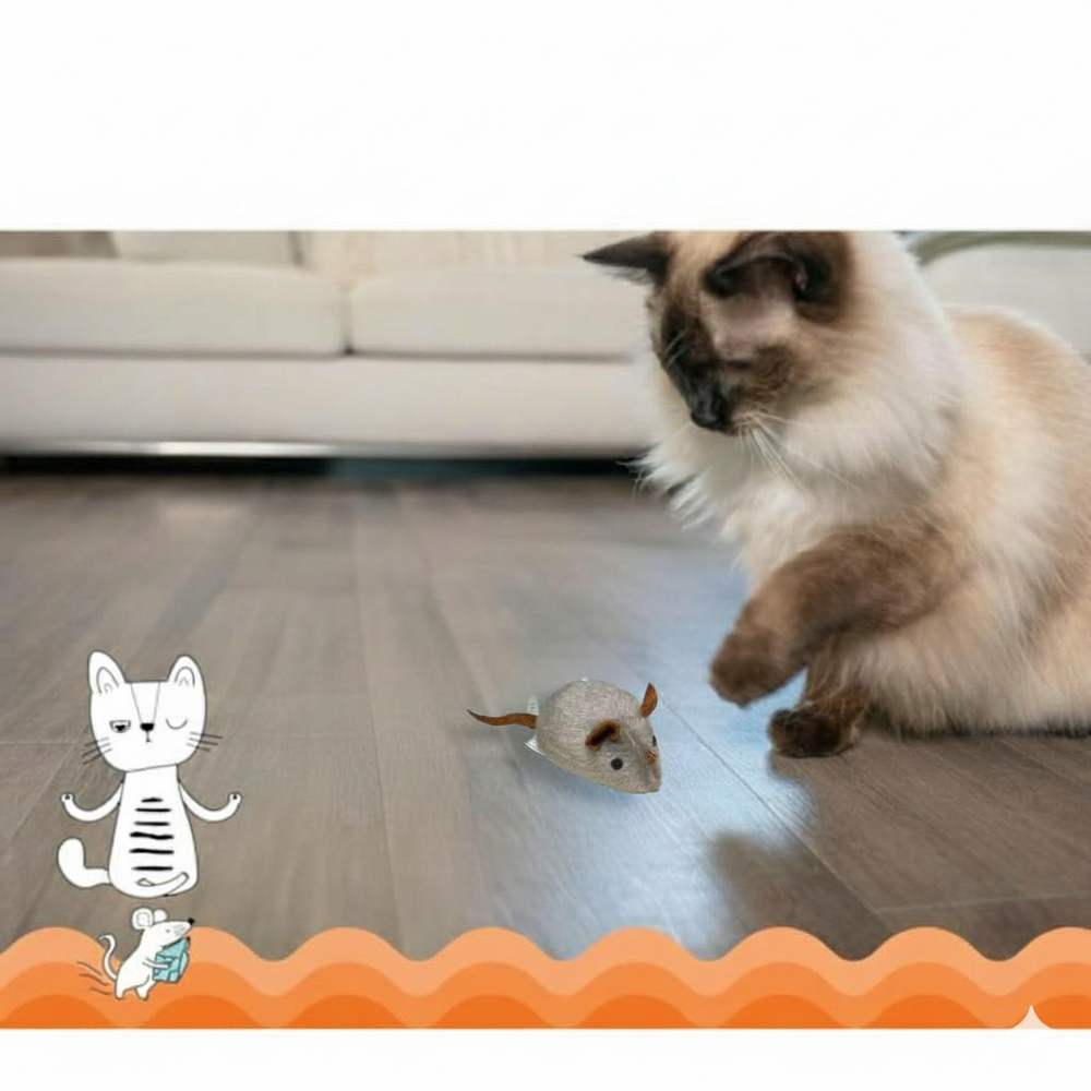 Catfri® SqueakyMouse 1+1 GRATIS: Realistisch Interactief Pluche Kattenspeeltje Piepende Muis