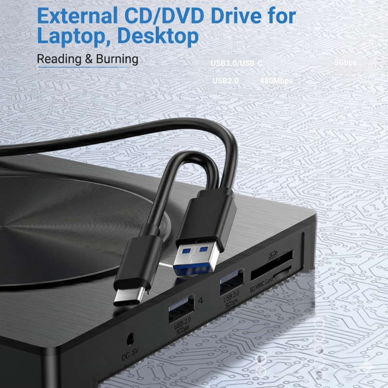QuickDisc – Draagbare Plug And Play DVD Snelle Schijf Lezer Schrijver