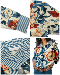 Icone™ FormalBlouse: Stijlvolle Lange Mouwen Unieke Print Formele Blouse