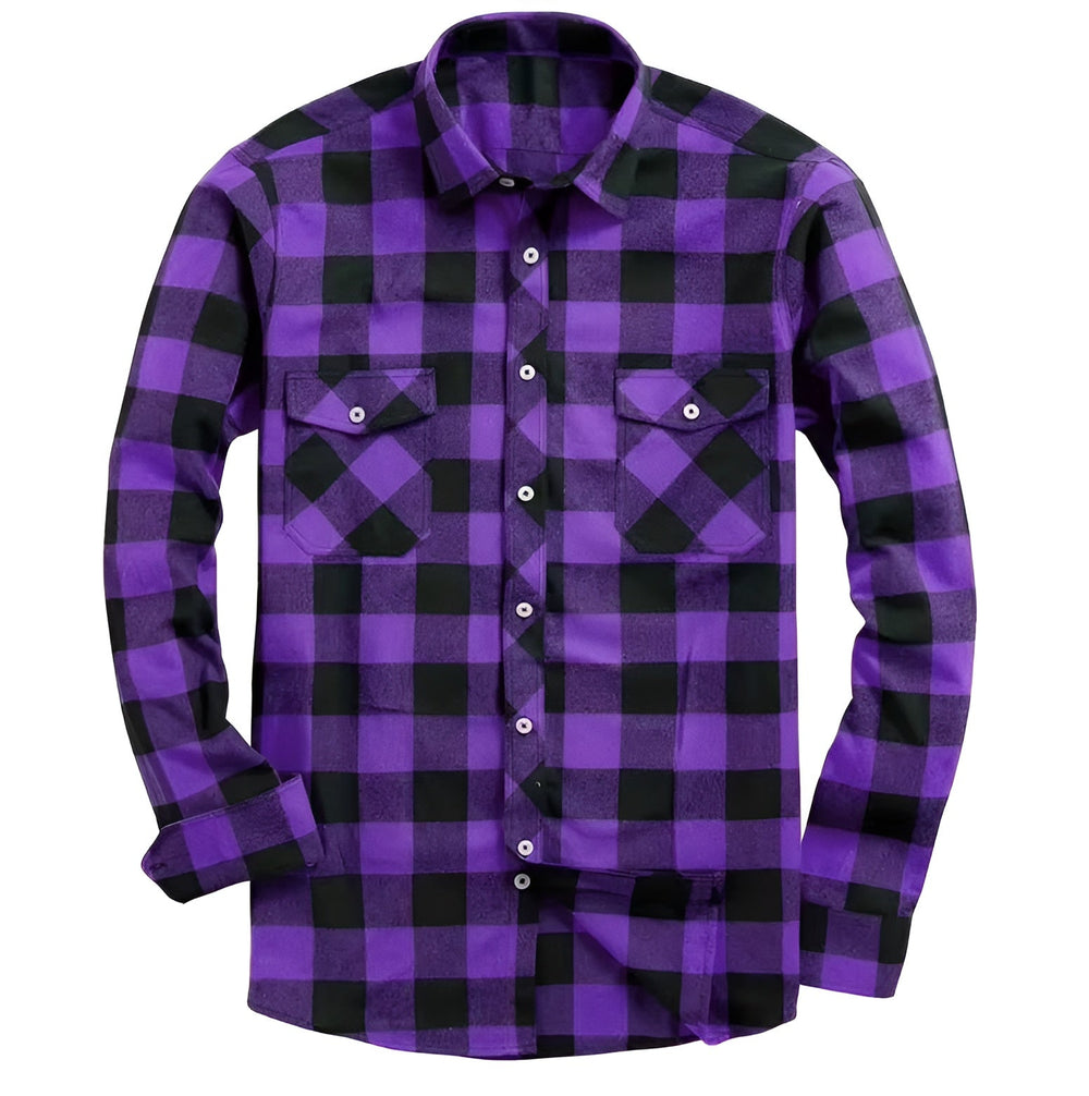 Icone™ CheckeredLongsleeves: Klassieke Casual Knoop-Beneden Geruite Mouwen