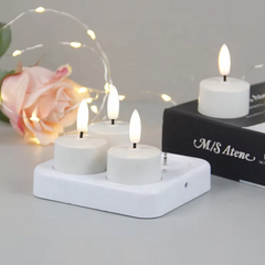 Ledsen™ CozyCandles: Oplaadbare 3D Draagbare LED Thee Gezellige Kaars Lichten