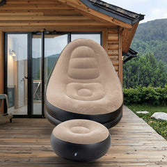 UltiFurni® InflatableSofa: Draagbare Comfortabele Stijlvolle Opblaasbare Sofa en Voetsteun