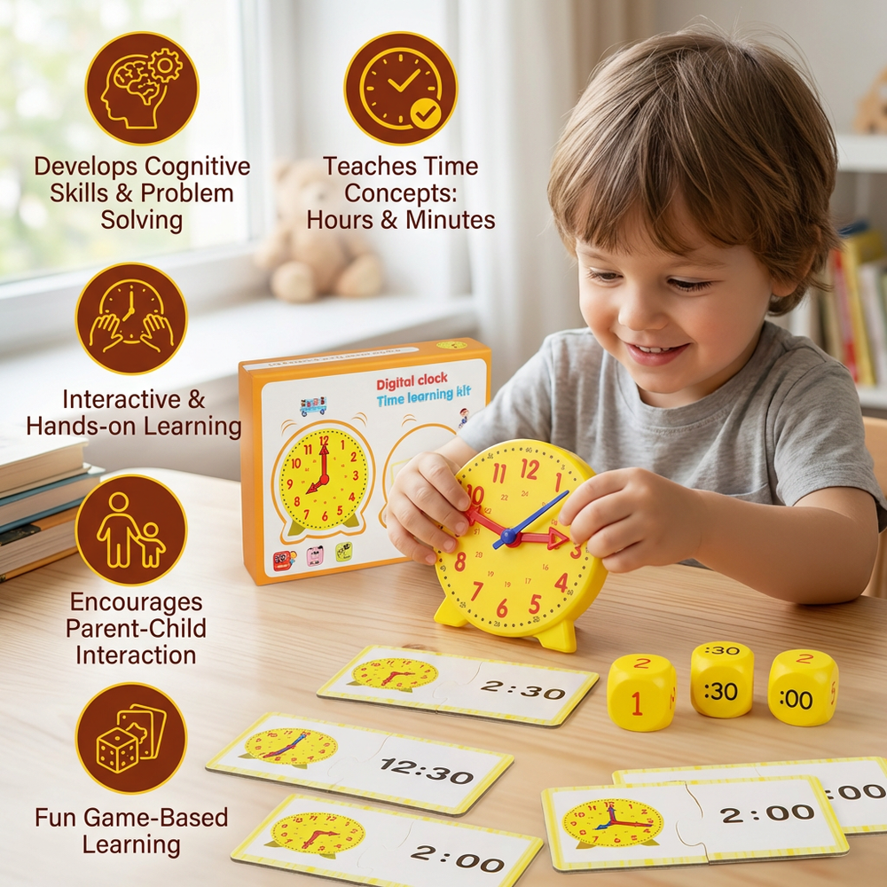 Kletshuts™ LearningClock: Interactief Tijd Leer Spel Leerklok