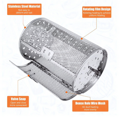 Globetrek° RotatingGrill: Roestvrij Staal Draaiend Koken Frituur En Grill Kooi