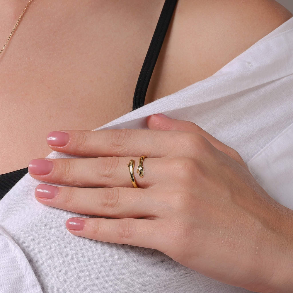 Jewelance™ HugRing 1+1 FREE: Verstelbaar Knuffelend Stijl Belofte Ring