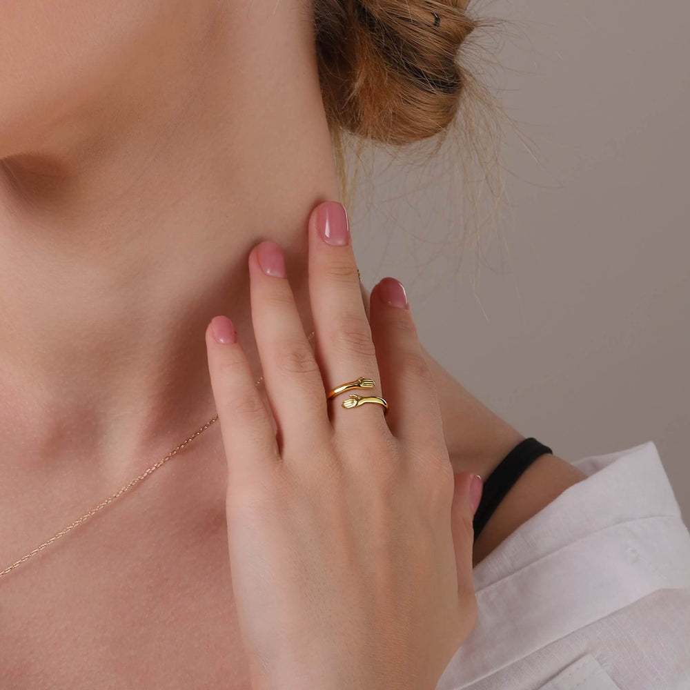 Jewelance™ HugRing 1+1 FREE: Verstelbaar Knuffelend Stijl Belofte Ring