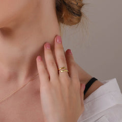 Jewelance™ HugRing 1+1 FREE: Verstelbaar Knuffelend Stijl Belofte Ring