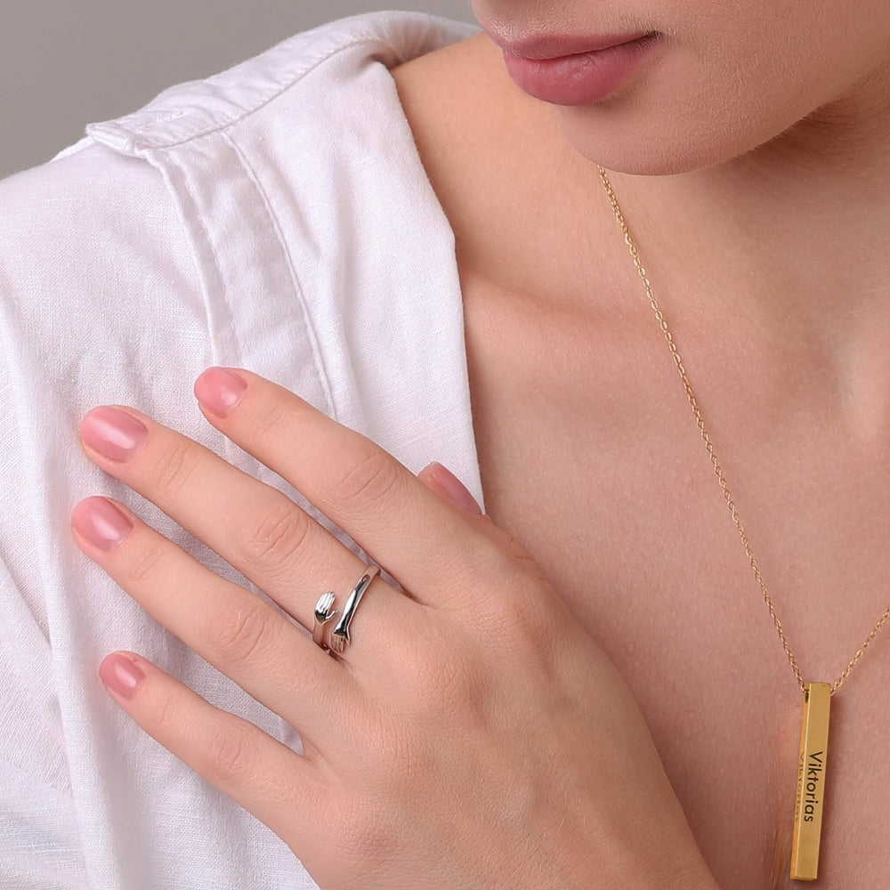Jewelance™ HugRing 1+1 FREE: Verstelbaar Knuffelend Stijl Belofte Ring