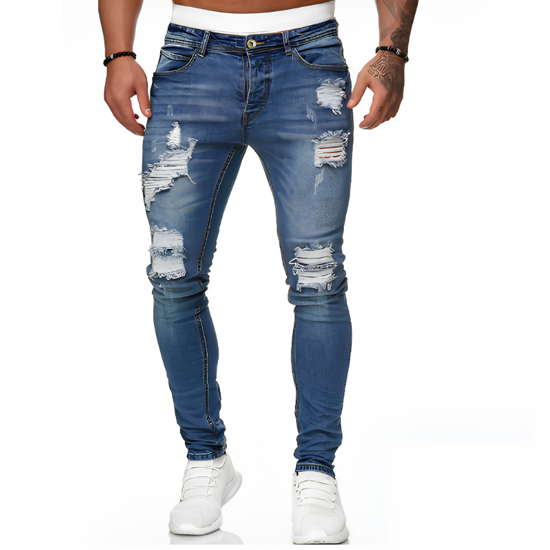 Icone™ RippedJeans: Mannen Stijlvolle Mager Gescheurd Jeans