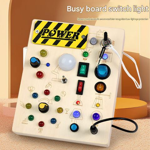 Kletshuts™ SensoryBoard - Montessori Sensorisch Bord Met Lichten En Schakelaars