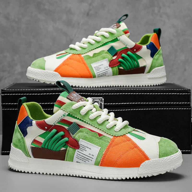 Happy™ PatchworkShoes: Mannen Stijlvolle Straatkleding Lapwerk Schoenen