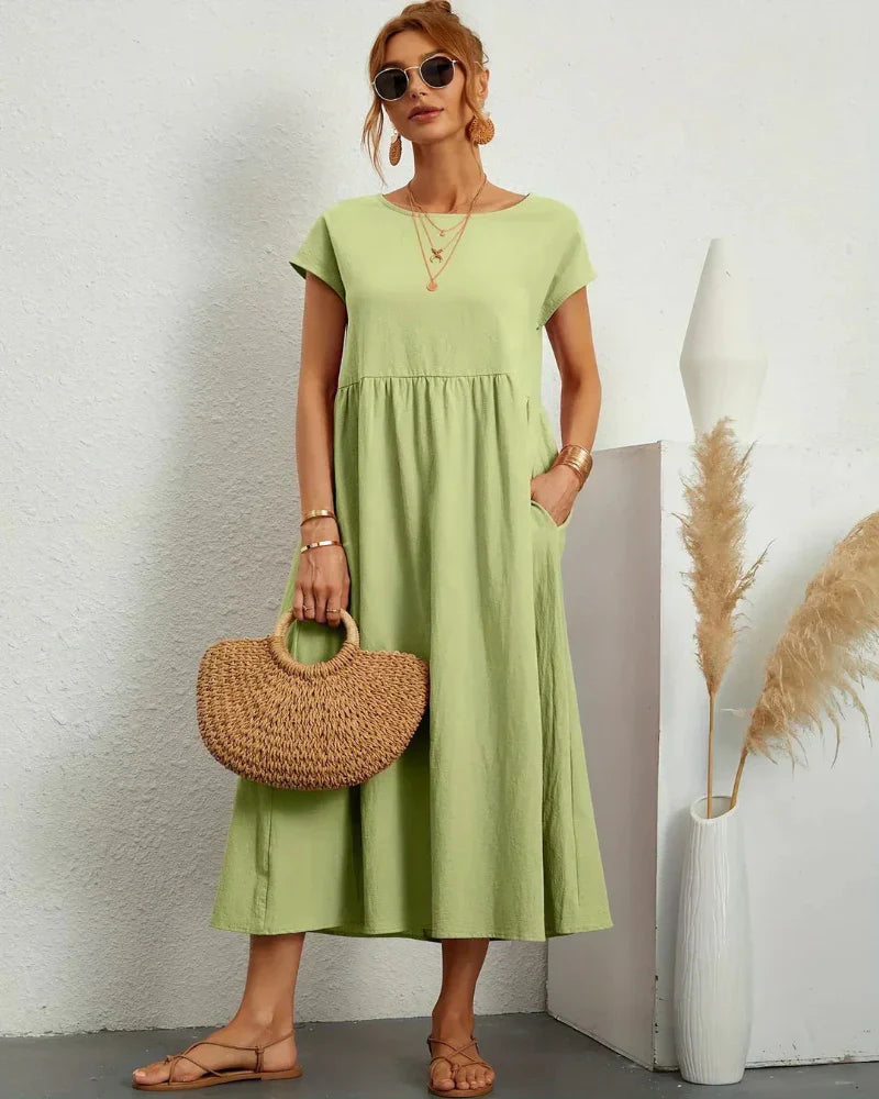 Icone™ FlowDress: Casual Zachte Flow Elegante Stijl Losse Maxi Jurk
