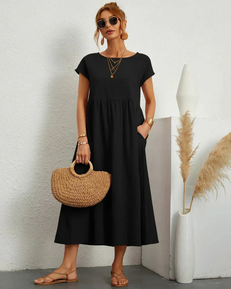 Icone™ FlowDress: Casual Zachte Flow Elegante Stijl Losse Maxi Jurk