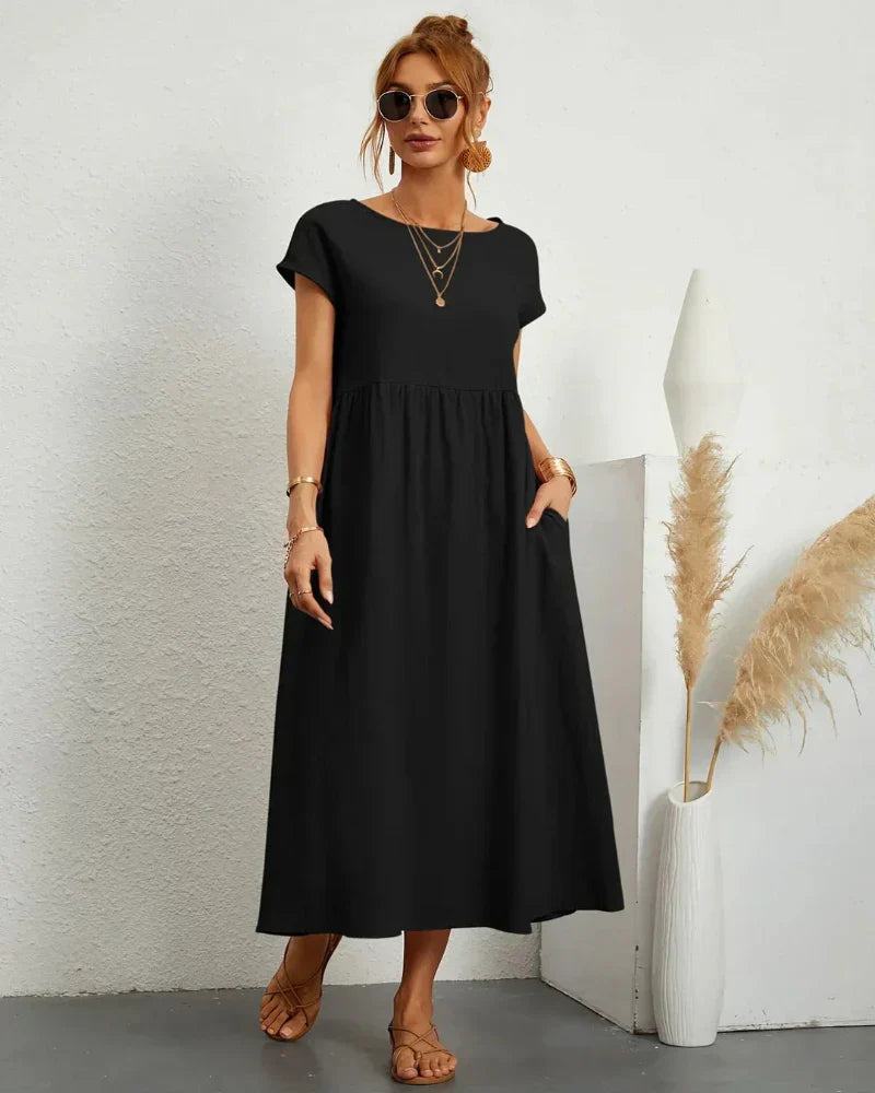 Icone™ FlowDress: Casual Zachte Flow Elegante Stijl Losse Maxi Jurk
