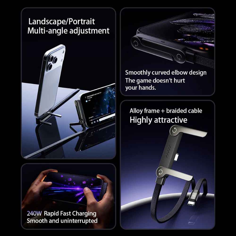 Holder360° StandCharger 1+1 GRATIS: 90-Graden Elleboog Snel Opladen Standaard Oplader