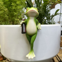 GardenOrnament: Schattig Kikker Decoratie Hangend Pot Rand Tuin Ornament
