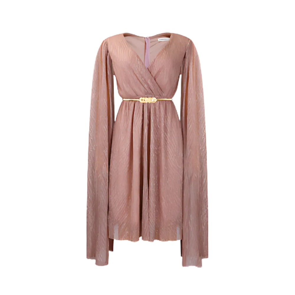 Icone™ ElegantDress: V-Hals Dames Elegante Jurk Met Riem