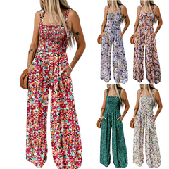 Icone™ PrintedJumpsuit: Volledige Lengte Comfortabel Casual Los Bedrukte Jumpsuit