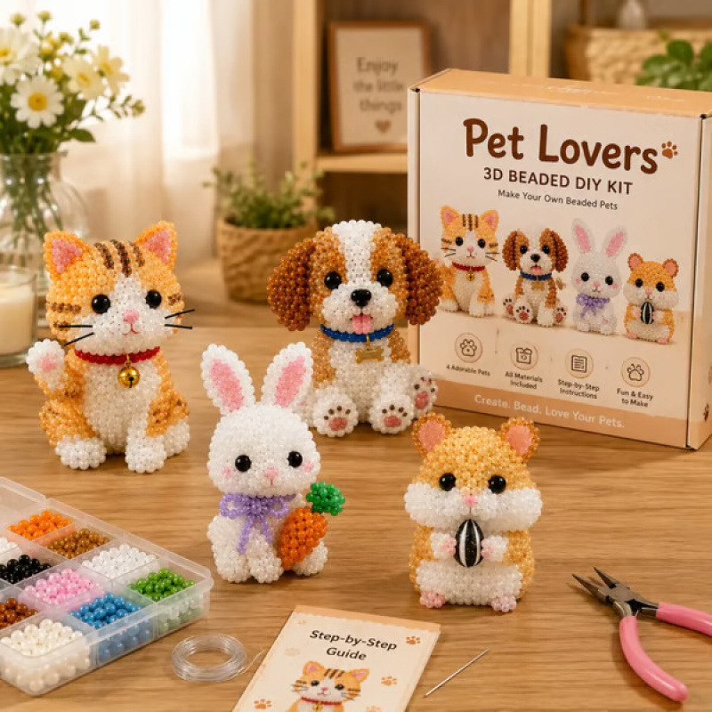 Kletshuts™ BeadCrafts: Beginner-Vriendelijk Plezier 3D DIY Kralen Knutselen