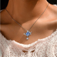 Jewelance™ MoonNecklace 1+1 GRATIS: Blauw Planeet Ster Maan Hanger Ketting