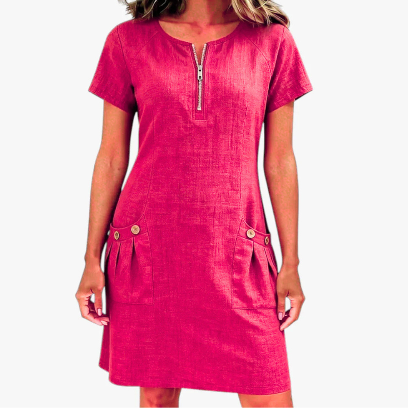 Icone™ BreezyDress: Zomer Breezy Casual Jurk Met Voorzakken