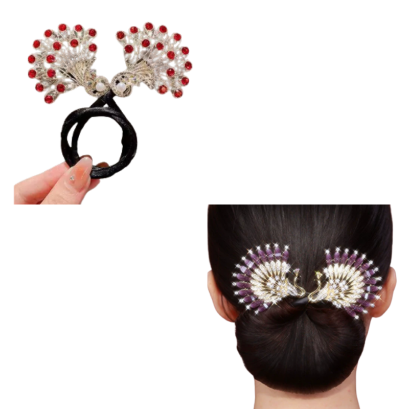 Rose® HairTie 1+1 GRATIS: Stijlvolle Haartie Elegante Vintage Kristallen Paardenstaart Draai-Houder